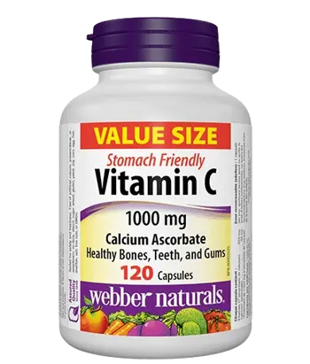 Webber Naturals Vitamin C Calcium Ascorbate 1000 мг Витамин С (калциев аскорбат) - 120 капсули, 120 дози