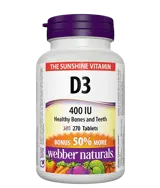Webber Naturals Vitamin D3 400 IU Витамин D3 - 270 таблетки, 270 дози