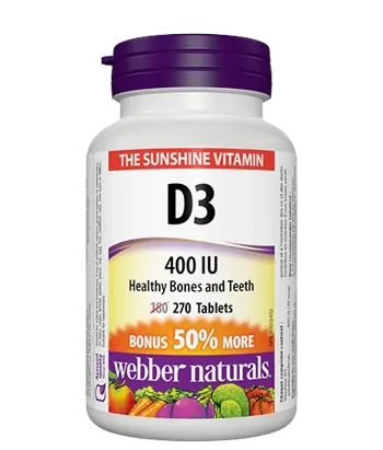 Webber Naturals Vitamin D3 400 IU Витамин D3 - 270 таблетки, 270 дози