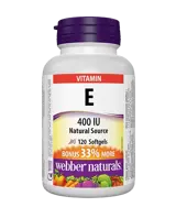 Webber Naturals Vitamin E 400 IU Витамин Е (d-алфа токоферил ацетат) - 120 софтгел капсули, 120 дози