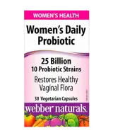 Webber Naturals Women’s Daily Probiotic 25 Billion Пробиотик за Жени 25 млрд. Активни Пробиотици, 10 щама - 30 веге капсули, 30 дози