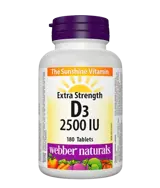 Webber Naturals Здрави Кости и Силен Имунитет Витамин D3 2500 IU - 180 таблетки, 180 дози