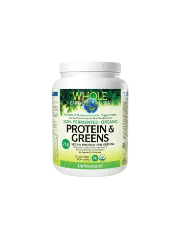 Whole Earth and Sea® 100 Fermented Organic Protein and Greens (неовкусен) - 640 грама прах, 20 дози