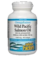 Natural Factors Wild Pacific Salmon Oil Масло от дива тихоокеанска сьомга 90 Гел капсули