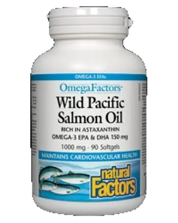 Natural Factors Wild Pacific Salmon Oil Масло от дива тихоокеанска сьомга 90 Гел капсули