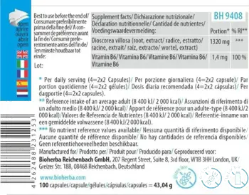 Bioherba Wild Yam Extract 330 mg Див Ям за хормонален баланс