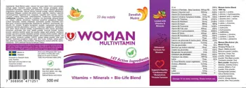 Swedish Nutra Woman Multivitamin Vitamins + Minerals + Bio-Life Blend Мултивитамини за жени