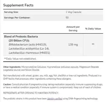 NOW Foods Women's Probiotic 20 Billion Дамски Пробиотик с 20 Милиарда Здравословни Бактерии - 50 веге капсули, 50 дози