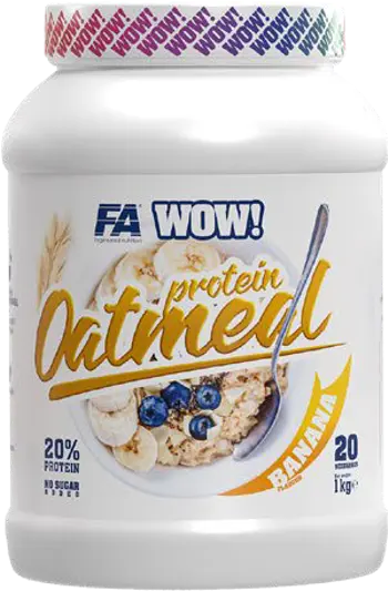 FA Nutrition WOW ! Protein Oatmeal 20% Protein - No Sugar Added Високо Протеинова Овесена Каша - 1000 грама, 50 дози