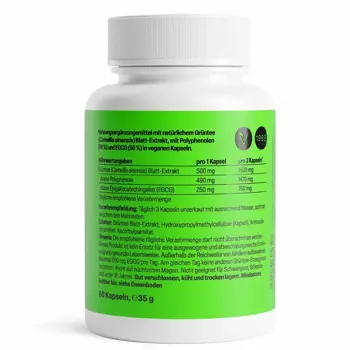 ZEINpharma Зелен Чай 500 mg Green Tea Deluxe Екстракт от зелен чай за метаболизъм и антиоксидантна защита х 60 капсули