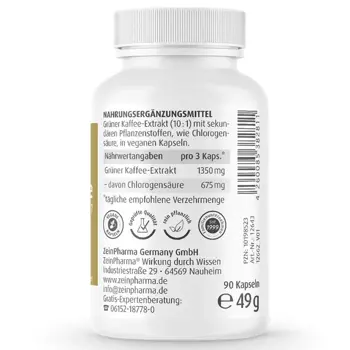 ZEINpharma Зелено Кафе (Green Coffee) 450 mg Екстракт с 50% Хлорогенна киселина х 90 капсули