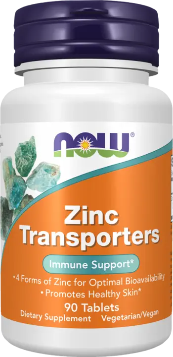 NOW Foods Zinc Transporters Matrix with Zinc Gluconate, L-OptiZinc®, Picolinate, Bisglycinate Albion™ Матрица с Няколко Форми на Цинк - 90 таблетки, 90 дози
