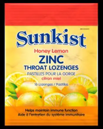 Zinc with Vitamin C and Echinacea Sunkist 16 Дъвчащи таблетки, 16 Дози