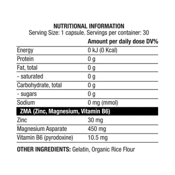 ZMA | Zinc, Magnesium and B6