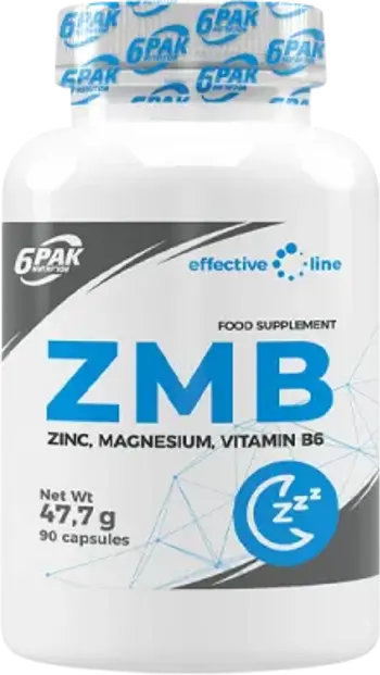 6PAK Nutrition ZMB Цинк, Магнезий и Витамин В6 - 90 капсули, 45 дози